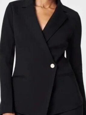 SPANX The Perfect Asymmetrical Blazer Large Women - Black